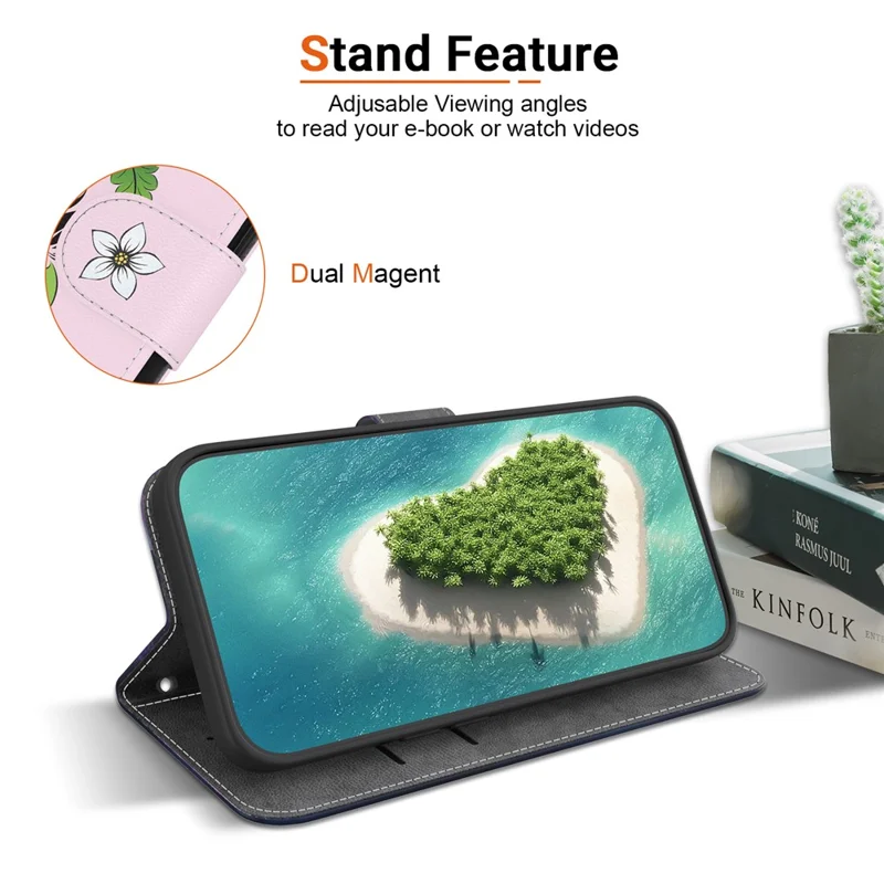 For Honor 600 Smart 5G  /  X7e Plus 5G Wallet Phone Case Anti-Drop Pattern Printing Leather Flip Cover with Strap - Lily