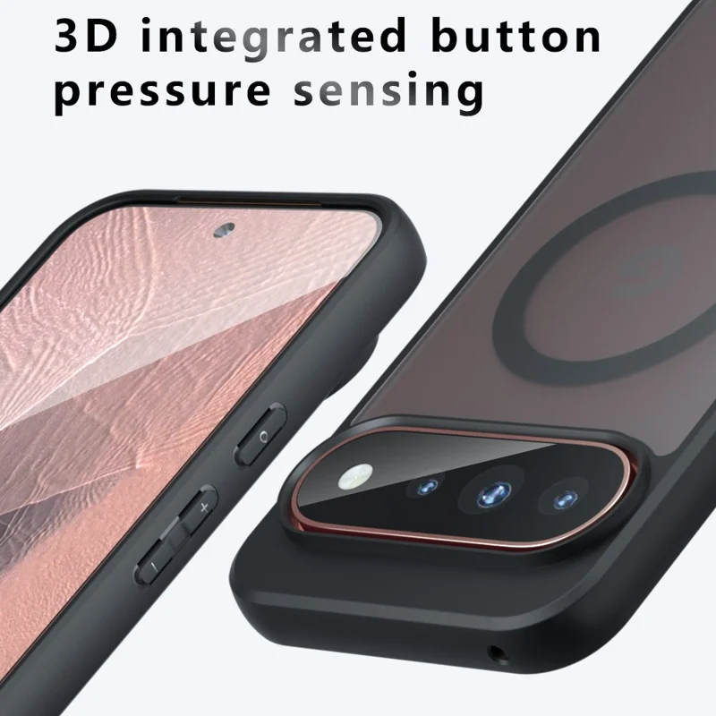 For Google Pixel 11 / Pixel 11 Pro Magnetic Case TPU + PC Matte Skin Touch Phone Cover - Transparent Black