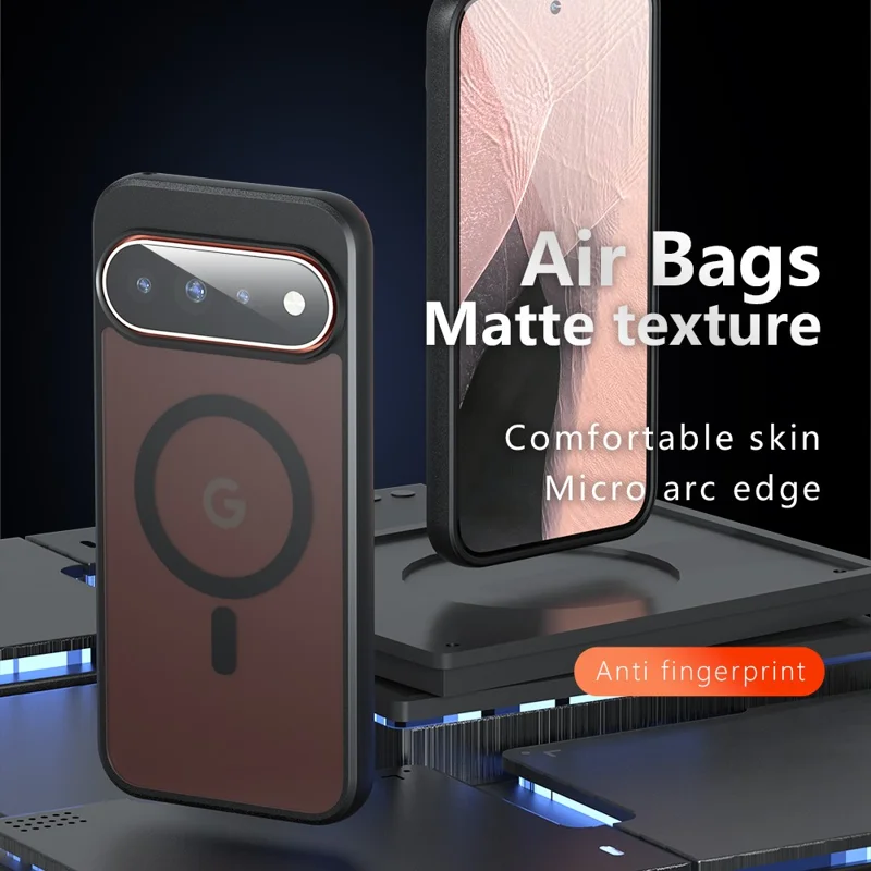 For Google Pixel 11 / Pixel 11 Pro Magnetic Case TPU + PC Matte Skin Touch Phone Cover - Transparent Black