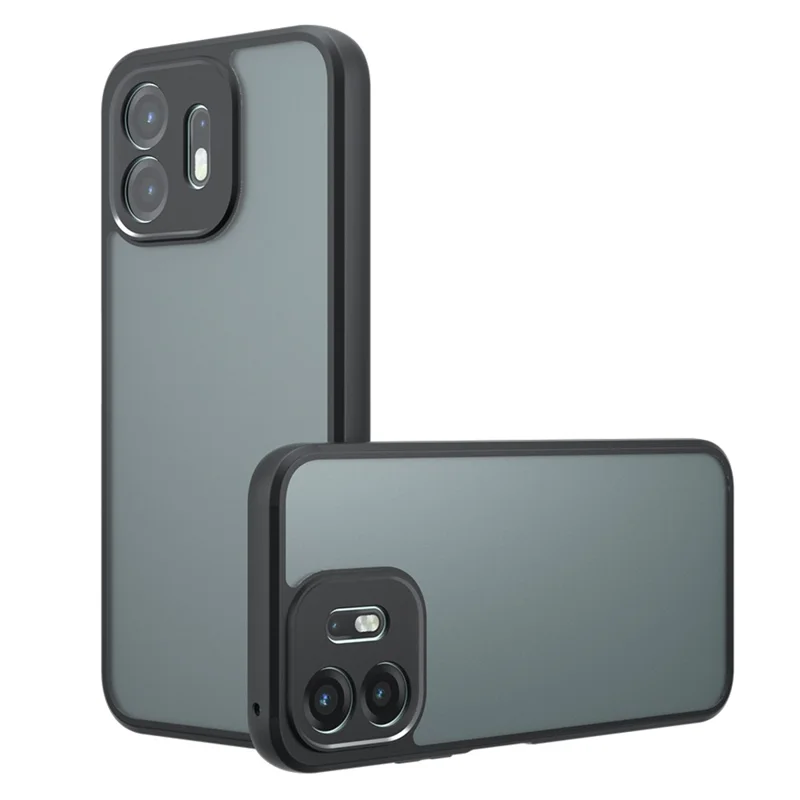 For OnePlus N6 4G Case Skin-Touch TPU + PC Matte Phone Back Cover - Transparent Black