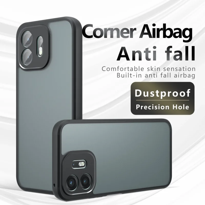 For OnePlus N6 4G Case Skin-Touch TPU + PC Matte Phone Back Cover - Transparent Black