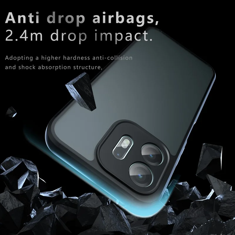 For OnePlus N6 4G Case Skin-Touch TPU + PC Matte Phone Back Cover - Transparent Black