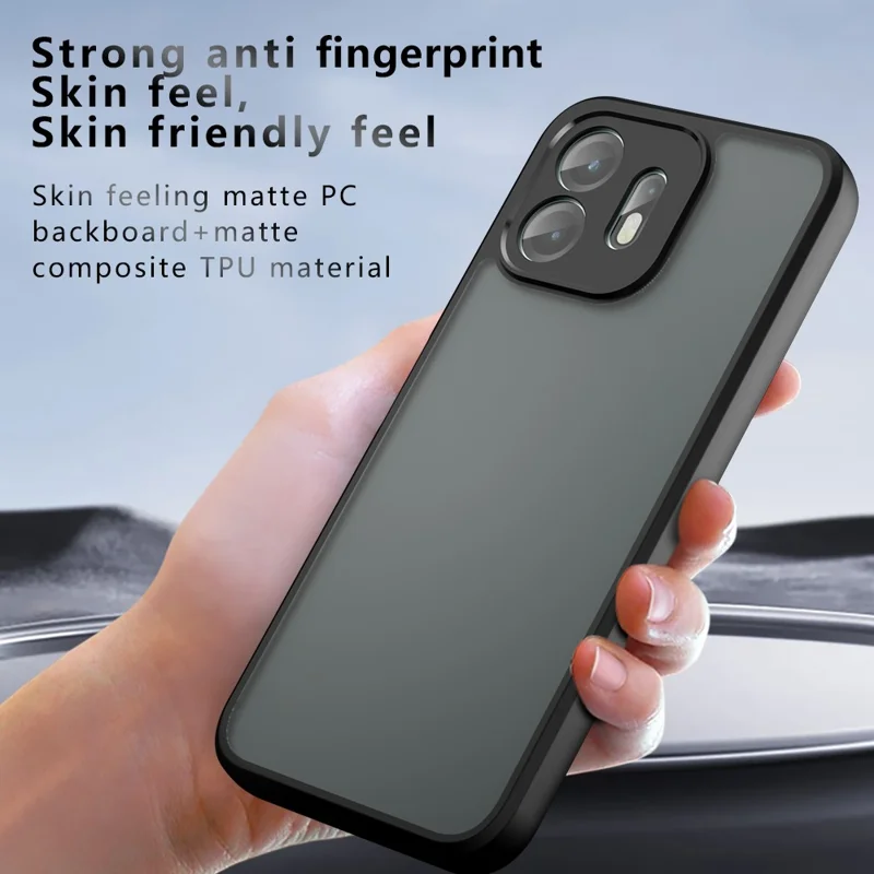 For OnePlus N6 4G Case Skin-Touch TPU + PC Matte Phone Back Cover - Transparent Black