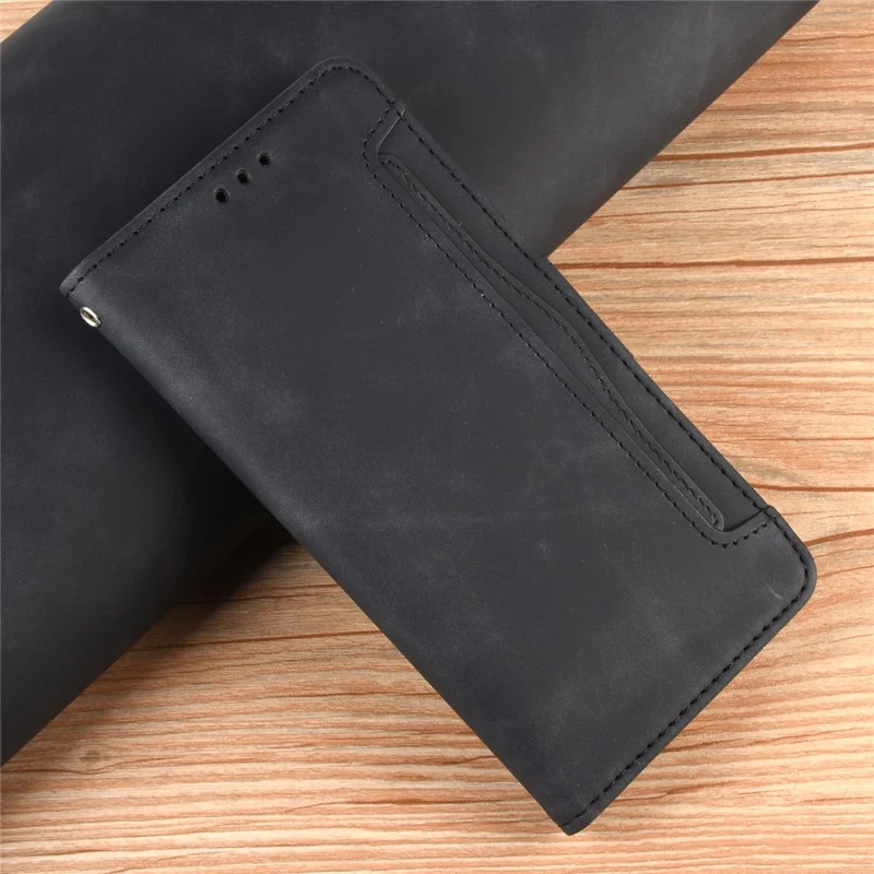 For Realme 10 4G PU Leather Wallet Phone Case Multiple Card Slots Stand Book Style Magnetic Closure Folio Cover - Black