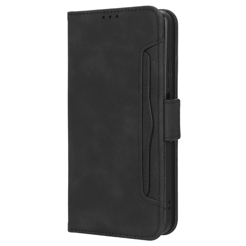 For Realme 10 4G PU Leather Wallet Phone Case Multiple Card Slots Stand Book Style Magnetic Closure Folio Cover - Black