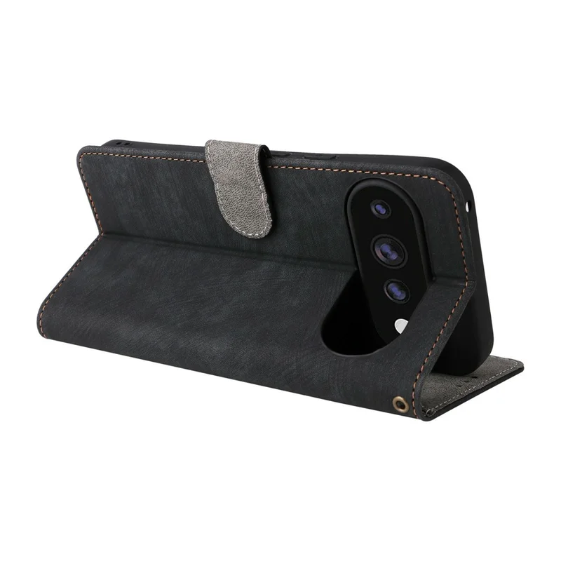 For Google Pixel 11  /  Pixel 11 Pro Wallet Case RFID Blocking PU Leather Phone Cover Stand with Strap - Black