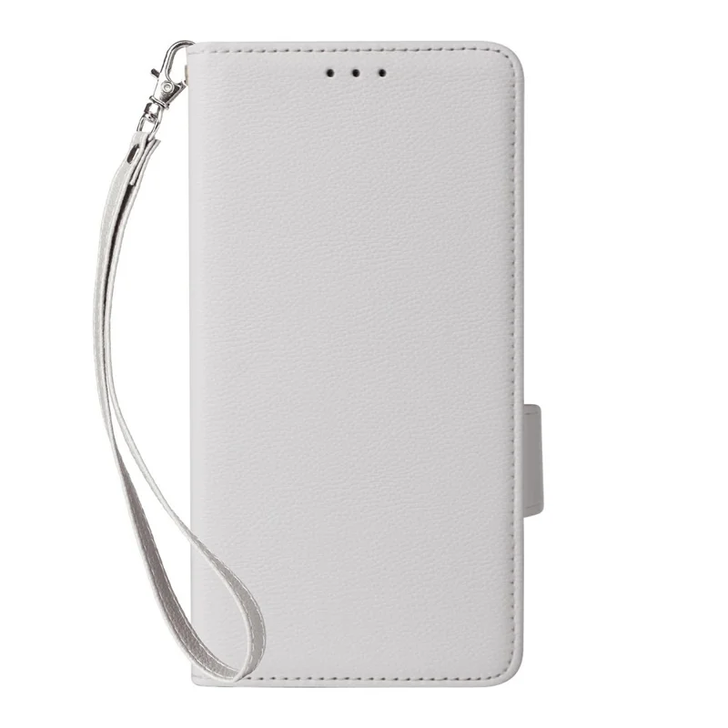 For Xiaomi Redmi Note 17 Pro 5G Case Litchi Texture Wallet Leather Phone Cover with Wrist Strap - White