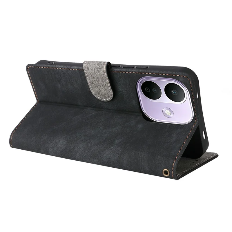 For Xiaomi Redmi Note 17 Pro 5G Wallet Case RFID Blocking PU Leather Phone Cover Stand with Strap - Black