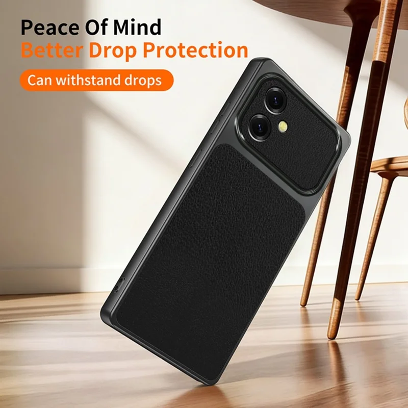 For Samsung Galaxy A05 4G Phone Case Lambskin Texture PC TPU PU Leather Shockproof Protective Cover  - White