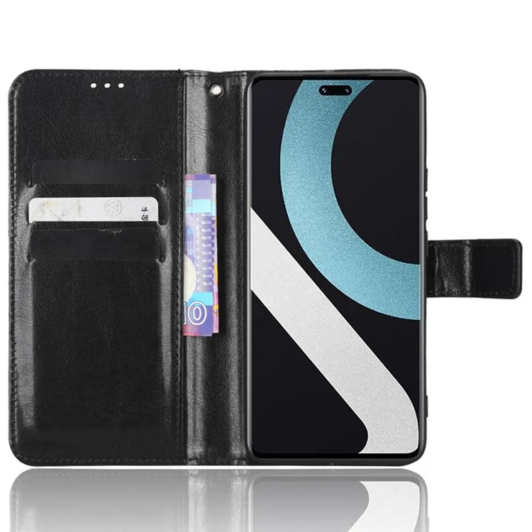 Pour Xiaomi Civi 2 5G / 12 Lite NE 5G PU Cuir Flip Protection Protecteur Crazy Horse Texture Portefeuille Téléphone Magnétique Couverture Avec Sangle - le Noir