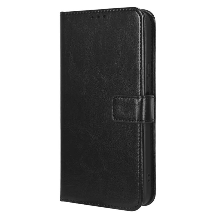 Pour Xiaomi Civi 2 5G / 12 Lite NE 5G PU Cuir Flip Protection Protecteur Crazy Horse Texture Portefeuille Téléphone Magnétique Couverture Avec Sangle - le Noir