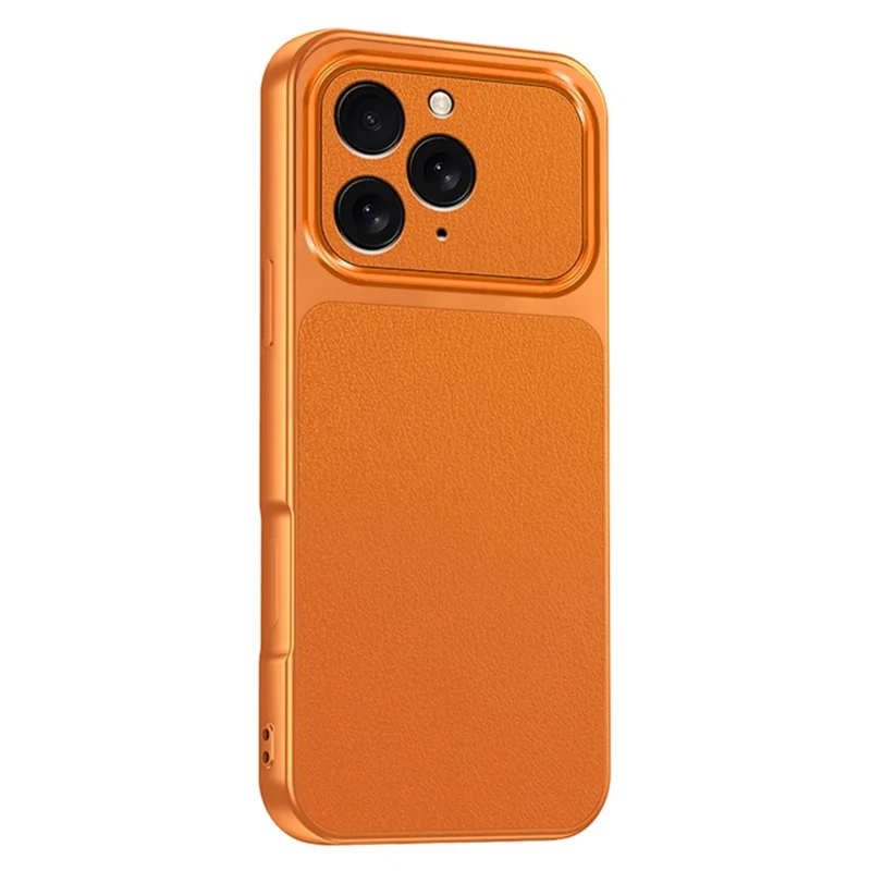 Handyhülle für iPhone 15 Pro Max, Lammleder-Optik, PC-TPU-PU-Leder, stoßfest, Schutzhülle - Orange