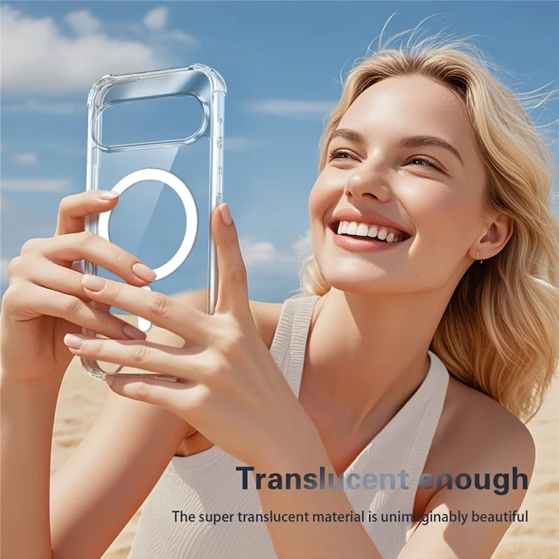 Clear Magnetic Case for Google Pixel 11 Pro  /  11 Airbag Shockproof 2.0mm TPU + PC Phone Cover - Transparent
