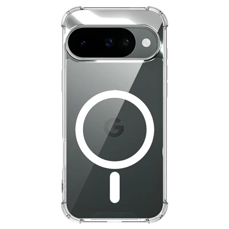 Clear Magnetic Case for Google Pixel 11 Pro  /  11 Airbag Shockproof 2.0mm TPU + PC Phone Cover - Transparent