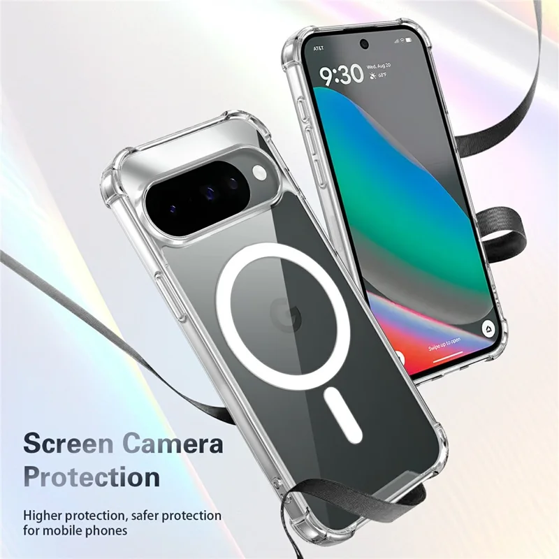 Clear Magnetic Case for Google Pixel 11 Pro  /  11 Airbag Shockproof 2.0mm TPU + PC Phone Cover - Transparent