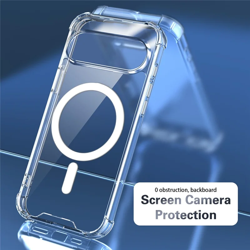 Clear Magnetic Case for Google Pixel 11 Pro  /  11 Airbag Shockproof 2.0mm TPU + PC Phone Cover - Transparent