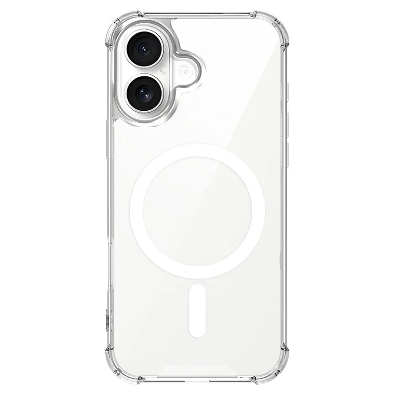 Clear Magnetic Case for iPhone 17 Airbag Shockproof 2.0mm TPU + PC Phone Cover - Transparent