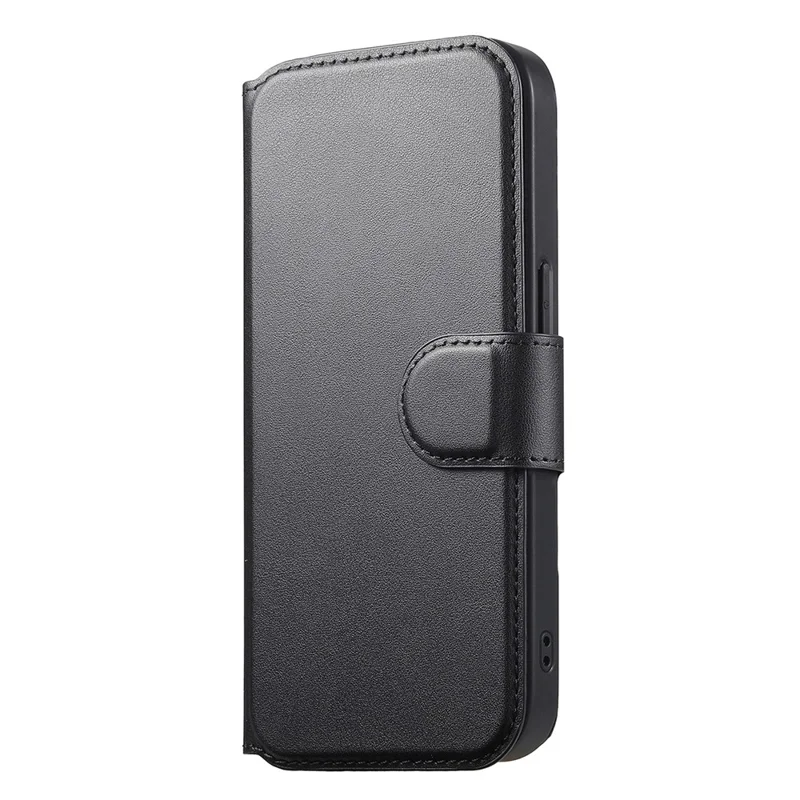 CASENEO For iPhone 13 Pro Magnetic Case RFID Blocking Wallet Detachable Leather Phone Cover with Wristband - Black