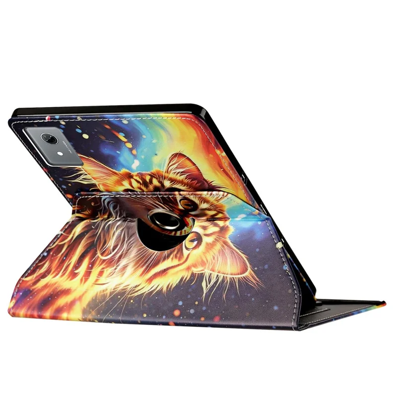 For Lenovo Idea Tab  /  Tab K11 Gen 2  /  Xiaoxin Pad 11 2025 Case Rotation Stand Pattern PU Leather + TPU Tablet Cover - Painted Cat
