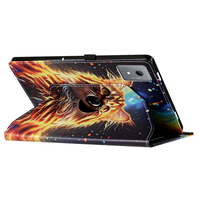 For Lenovo Idea Tab  /  Tab K11 Gen 2  /  Xiaoxin Pad 11 2025 Case Rotation Stand Pattern PU Leather + TPU Tablet Cover - Painted Cat