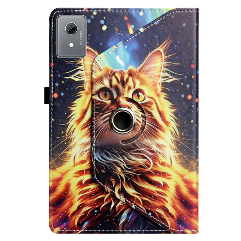 For Lenovo Idea Tab  /  Tab K11 Gen 2  /  Xiaoxin Pad 11 2025 Case Rotation Stand Pattern PU Leather + TPU Tablet Cover - Painted Cat