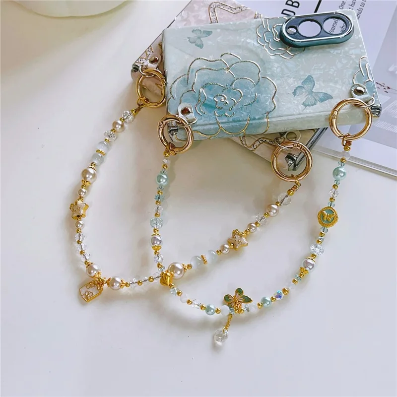 For Samsung Galaxy Z Fold8 Magnetic Case Shell Texture Pattern Print Foldable Phone Cover with Pearl Wrist Strap - Star