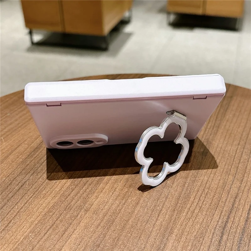 For Samsung Galaxy Z Fold8 Case Heart Clover Kickstand PC Phone Cover with Screen Protector - Purple