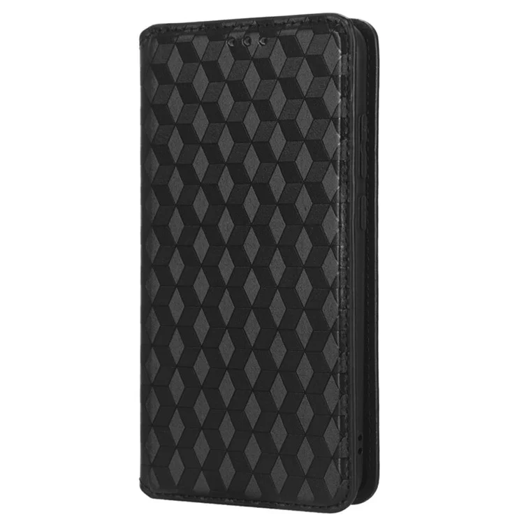 Für Samsung Galaxy A04e 4G Rhombus Muster Geprägtes PU Leder -telefon Hülle Wallet Sty - Schwarz