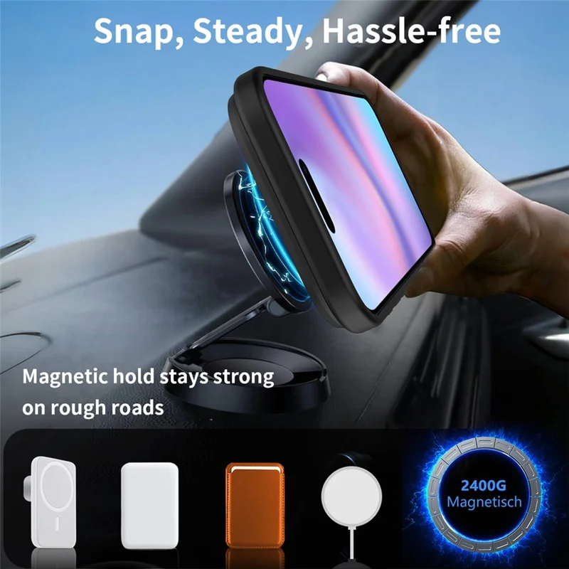 For iPhone Air Magnetic Case Ring Kickstand PC + TPU Skin Touch Phone Cover - Black