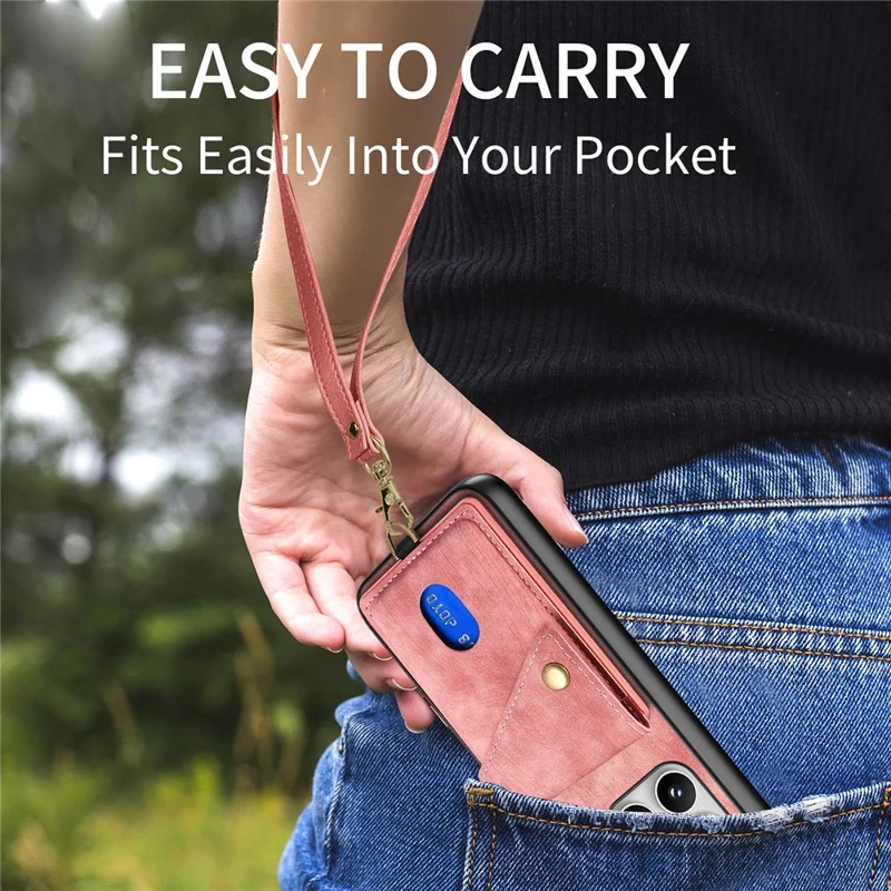 For Xiaomi 17 Case with Tempered Glass Screen Protector Card Holder Retro PU Leather Phone Back Cover - Pink