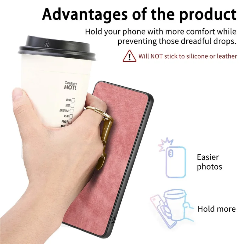 For Xiaomi 17 Case with Tempered Glass Screen Protector Folding Kickstand Retro Leather Phone Back Cover - Pink