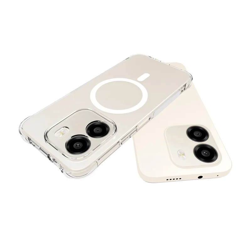 For Honor X6e 4G Magnetic Case TPU Anti-drop Phone Back Cover - Transparent