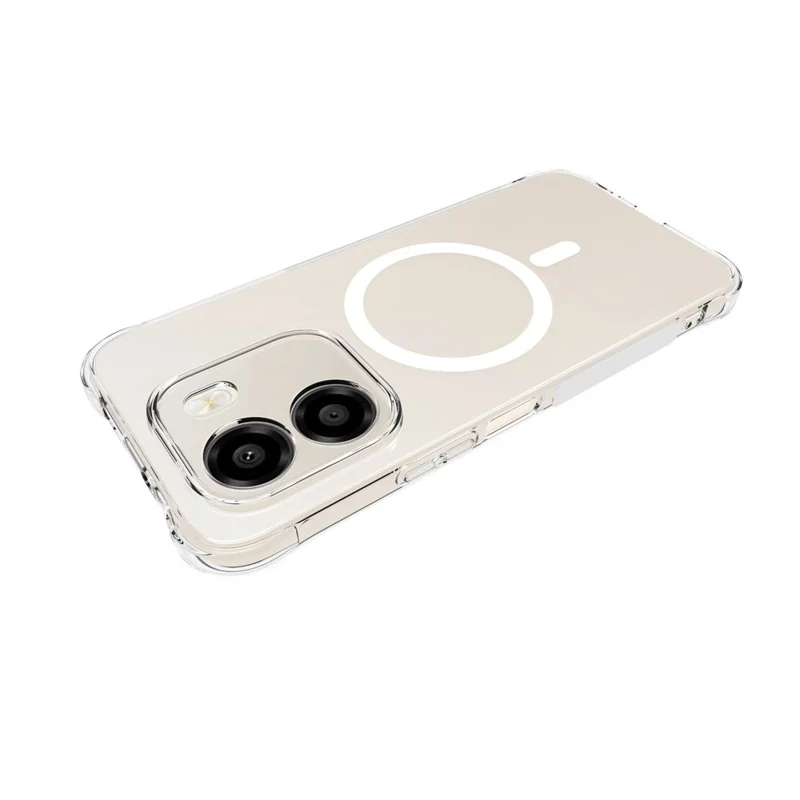 For Honor X6e 4G Magnetic Case TPU Anti-drop Phone Back Cover - Transparent