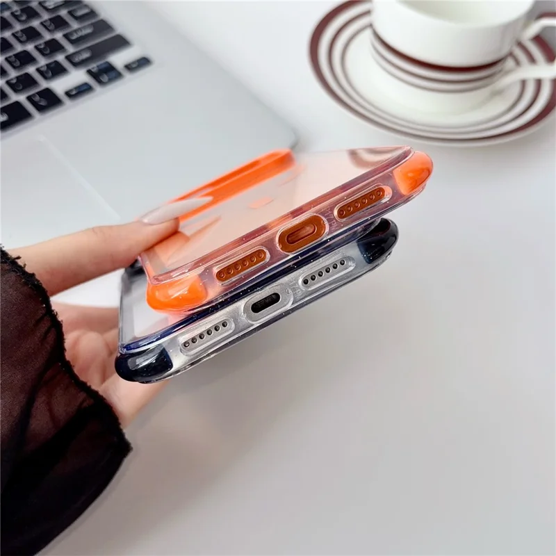 For iPhone 18 Pro / 17 Pro Case Compatible with MagSafe Airbag Shockproof PC + TPU Clear Phone Cover - Orange