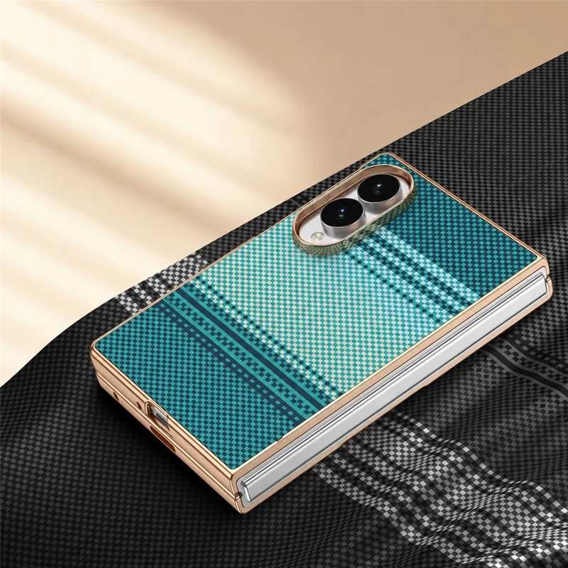 For Samsung Galaxy Z Fold8 Magnetic Case Aramid Fiber Pattern Shockproof PC Phone Cover with Screen Protector - Black