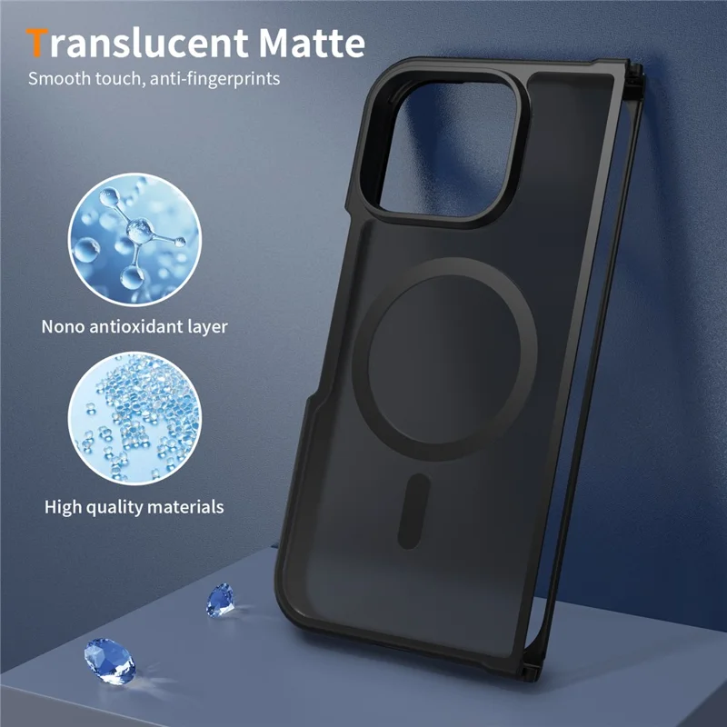 For Google Pixel 11 Pro Fold Magnetic Case TPU Frame Acrylic Back Phone Cover Skin Touch - Black