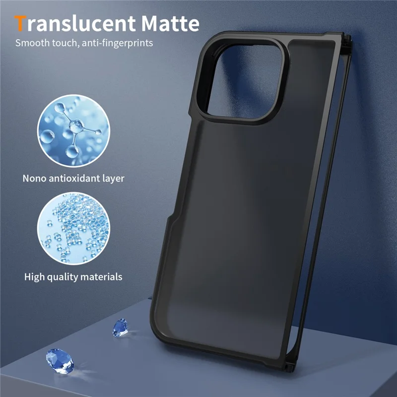 For Google Pixel 11 Pro Fold Case Skin Touch TPU Frame Acrylic Back Phone Cover - Black
