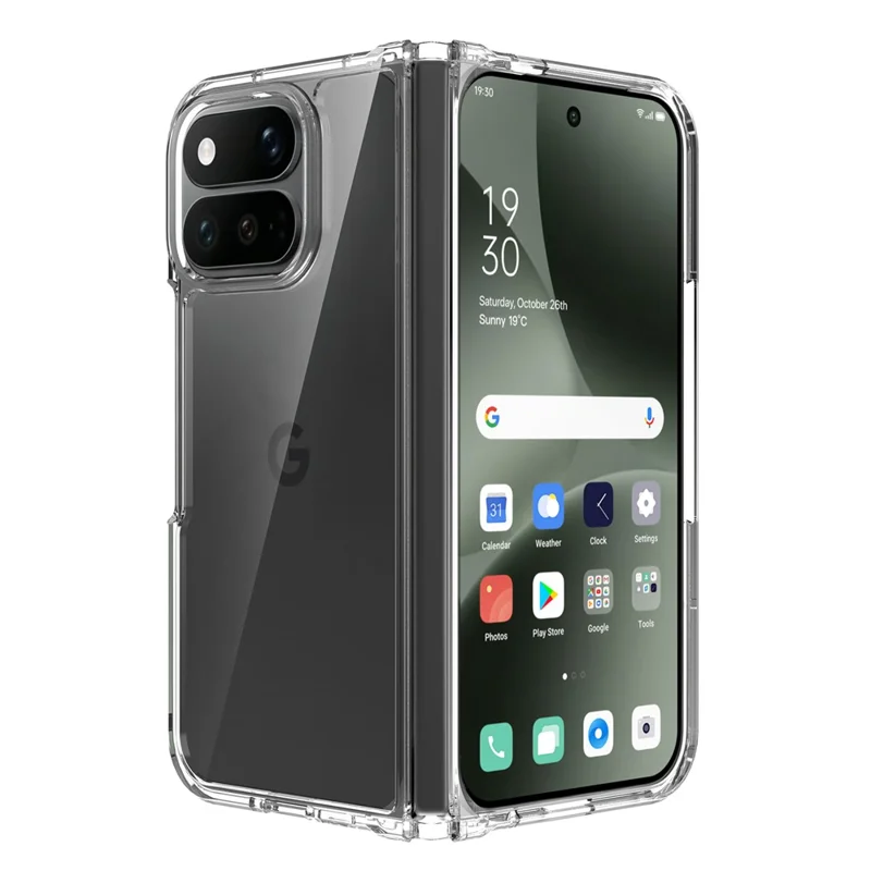 For Google Pixel 11 Pro Fold Case Anti-Scratch TPU + Acrylic Clear Back Phone Cover - Transparent