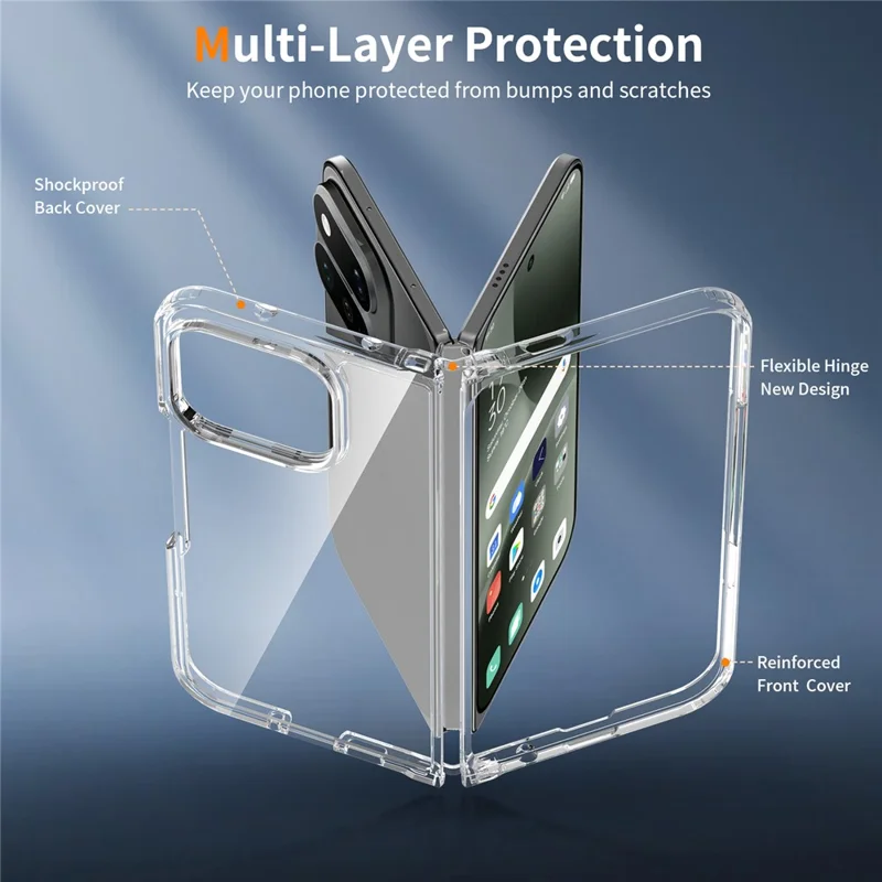 For Google Pixel 11 Pro Fold Case Anti-Scratch TPU + Acrylic Clear Back Phone Cover - Transparent