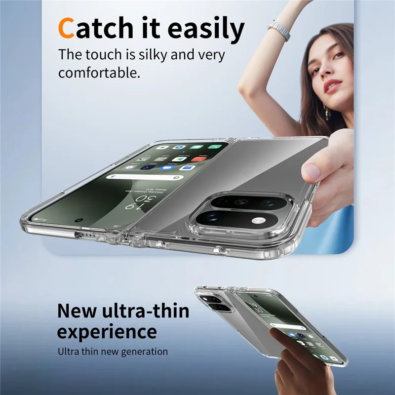 For Google Pixel 11 Pro Fold Case Anti-Scratch TPU + Acrylic Clear Back Phone Cover - Transparent