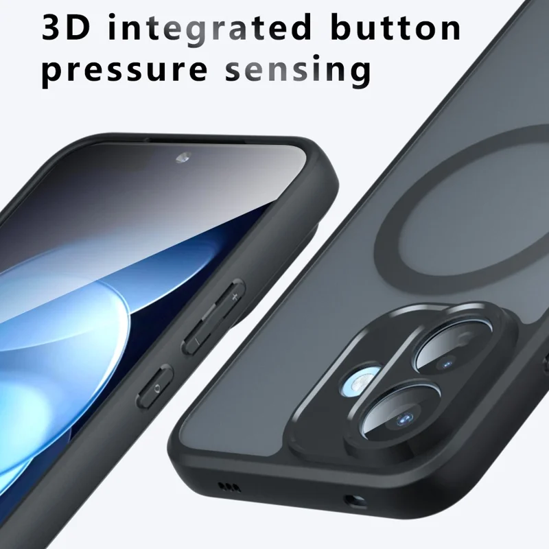 For Xiaomi Redmi Note 17 Pro 5G Magnetic Case TPU + PC Matte Skin Touch Phone Cover - Black
