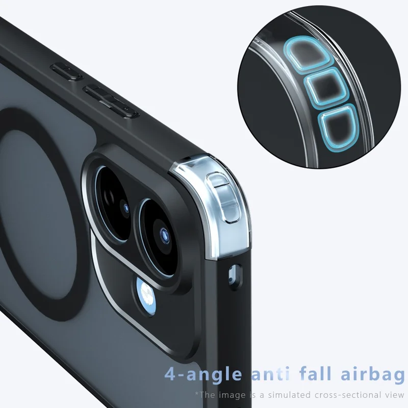For Xiaomi Redmi Note 17 Pro 5G Magnetic Case TPU + PC Matte Skin Touch Phone Cover - Black