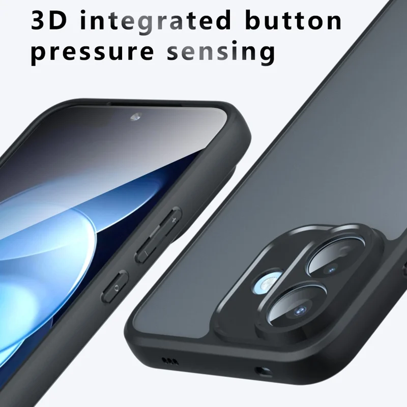 For Xiaomi Redmi Note 17 Pro 5G Case Skin-Touch TPU + PC Matte Phone Back Cover - Transparent Black
