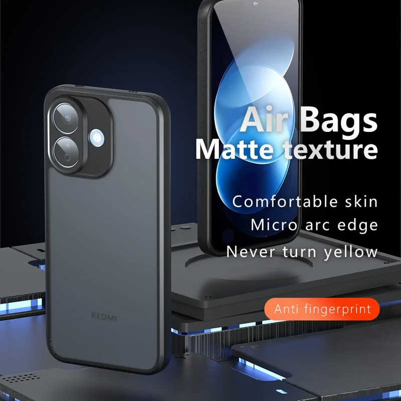 For Xiaomi Redmi Note 17 Pro 5G Case Skin-Touch TPU + PC Matte Phone Back Cover - Transparent Black