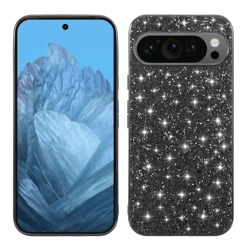For Google Pixel 11 / 11 Pro Case Electroplating TPU + PC Sparkling Glitter Phone Back Cover - Yellow