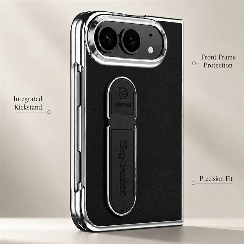 For iPhone Fold Case met Standaard Elektrolytisch Verkoper PU Leer + PC Telefoonhoes met Schermbeschermer - Bruin