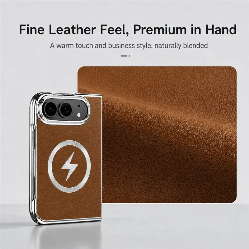 Für iPhone Fold Magnetisches Case Leder + PC Handy-Schutzhülle mit integriertem Displayschutz - Dunkelblau