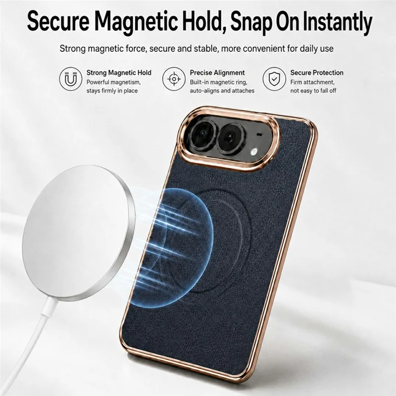 For iPhone Duo Magnetic Case with Tempered Glass Flim Litchi Texture Leather + PC Phone Cover - Black