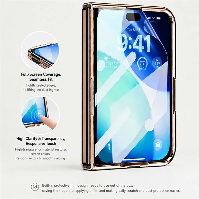 For iPhone Duo Magnetic Case with Tempered Glass Flim Litchi Texture Leather + PC Phone Cover - Black