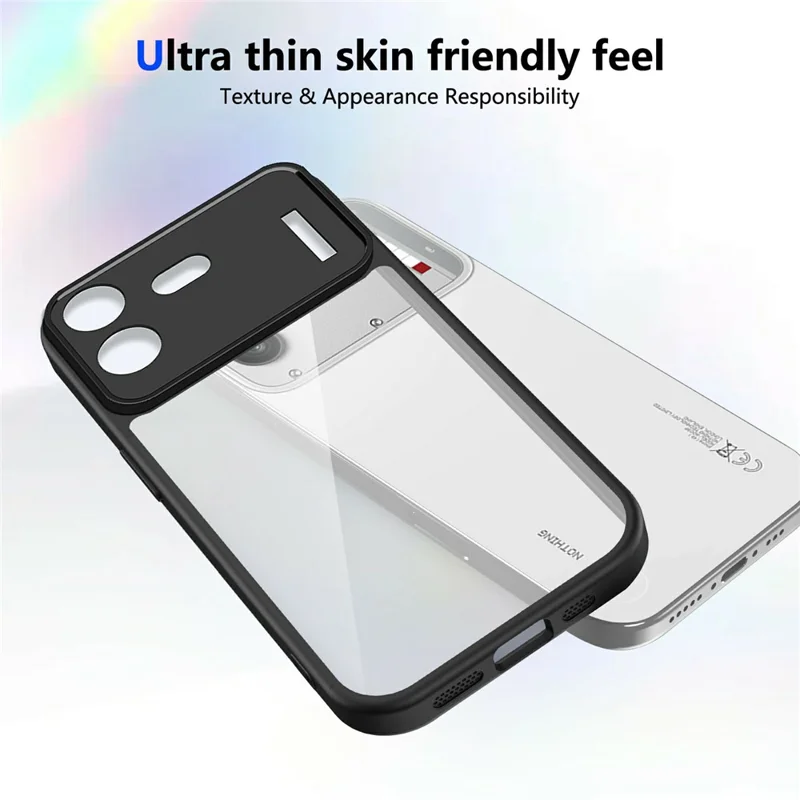 For Nothing Phone (4b) Case Matte Skin Touch Clear PC + TPU Shockproof Phone Back Cover - Black